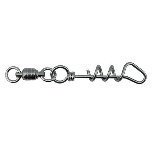 AFW Stainless Steel Ball Bearing Dredge Swivel with Stainless Steel Corkscrew Snap (1000 lb test)